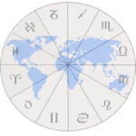 World map and horoscope wheel